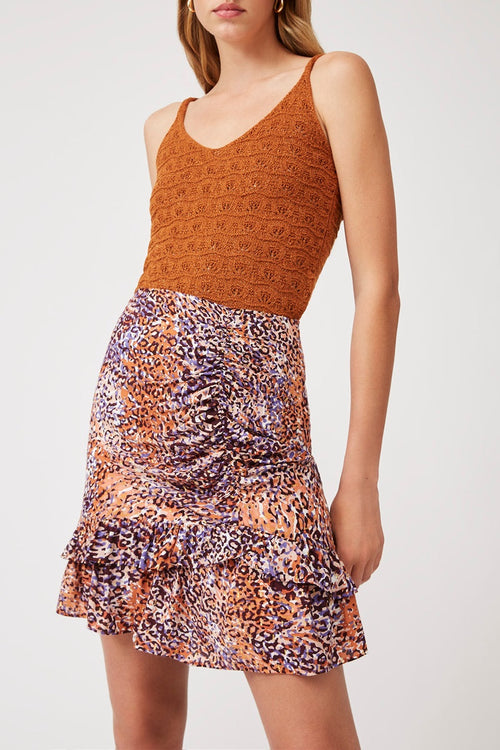 Fina Draped Skirt Brick Red
