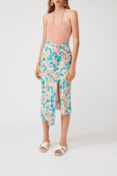 Falda midi de talle alto Fiji Rosa