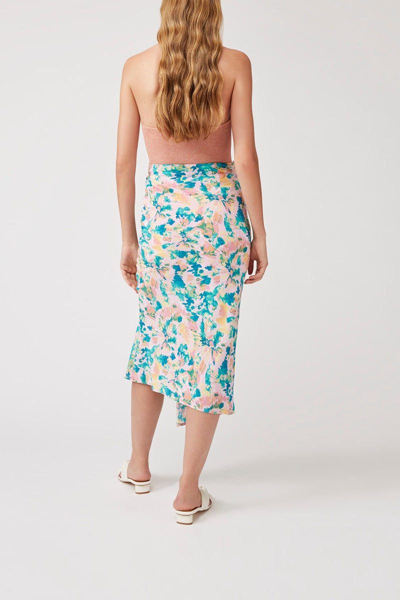 Falda midi de talle alto Fiji Rosa