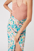 Pink Fidji High-Waisted Midi Skirt
