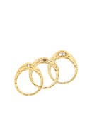 3 Rings Gilded Brass With Fine Yellow Gold