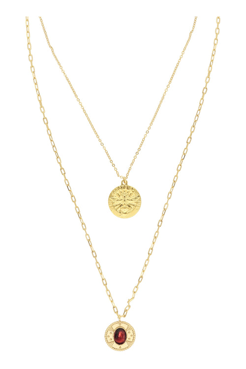 Yellow gold-plated brass necklace