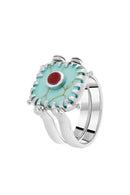 Turquoise And Jasper Ring
