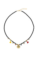Fine Yellow Gold Gilded Necklace - Agates