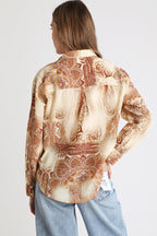 Berenice - Blouse - Beige and Bordeaux