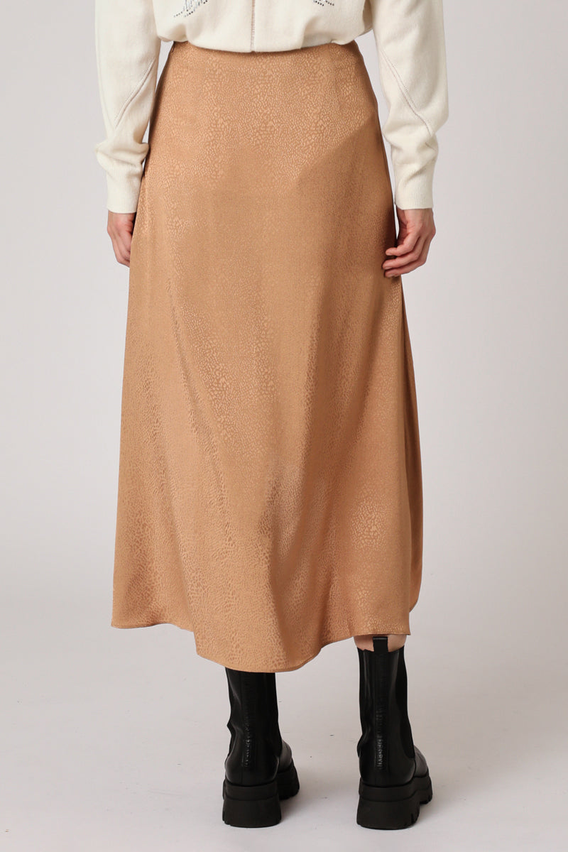 Jupe Longue Taille Haute Fente - Camel