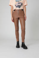 Pantalon En Cuir De Mouton - Camel