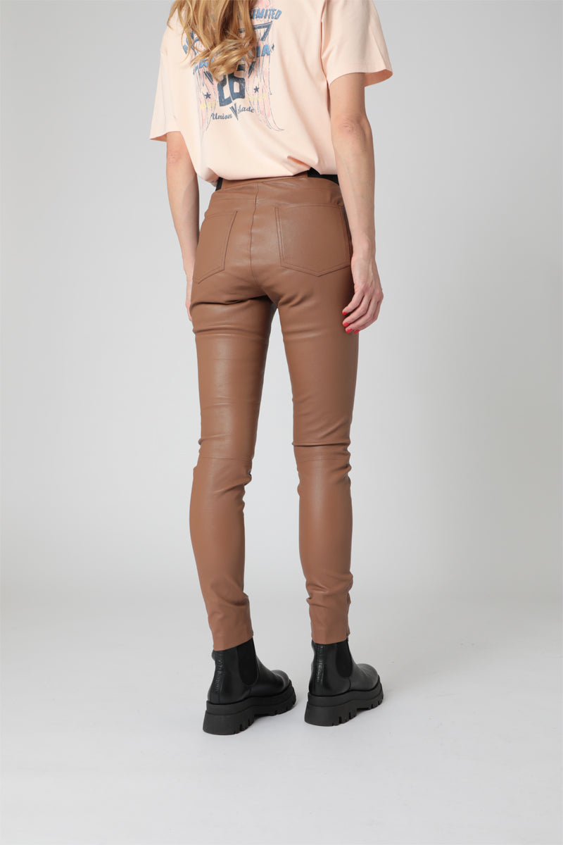 Berenice - Pantalón de Piel de Cordero - Camel