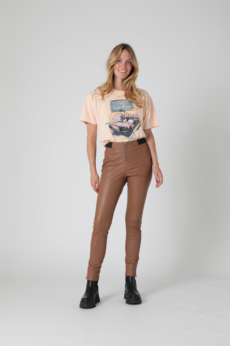 Berenice - Pantalón de Piel de Cordero - Camel