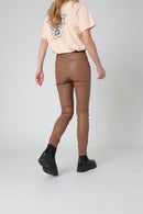 Pantalon En Cuir De Mouton - Camel