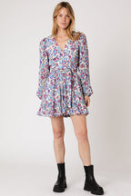 Berenice - Vestido Cruzado - Azul y Rosa