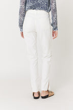 Jean Slim Taille Haute Ceinture - Off White