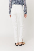 Berenice - Vaqueros Slim Talle Alto Con Cinturón - Off White