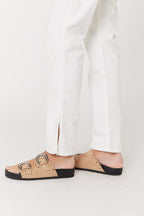 Berenice - Vaqueros Slim Talle Alto Con Cinturón - Off White