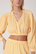 Berenice - Camisa Corta Estampada Manga Globo - Sunshine
