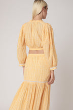 Berenice - Camisa Corta Estampada Manga Globo - Sunshine