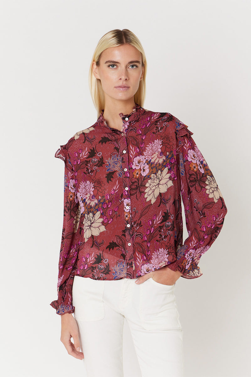 Camisa con estampado fruncido - El-Dabi