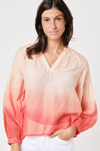 Berenice - Oversized Tie & Dye Shirt - Brick