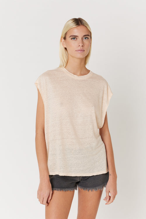 T-Shirt En Lin - Corail