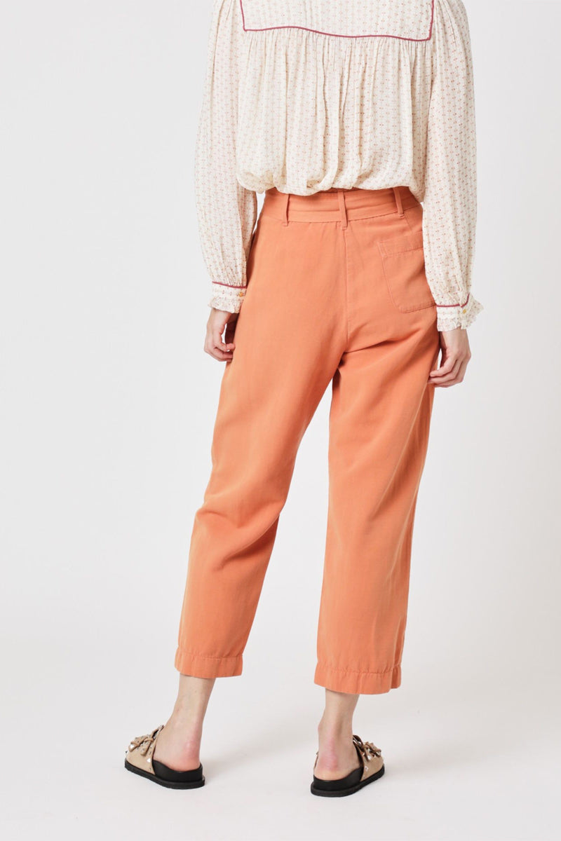 Pantalon Casual Uni Ceinture - Caramel