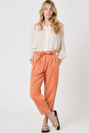 Pantalon Casual Uni Ceinture - Caramel