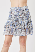 Falda con volantes - Azul
