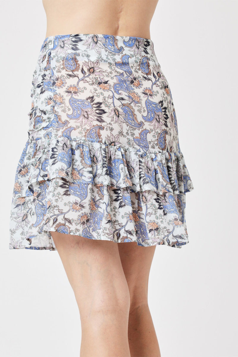 Berenice - Ruffled Skirt - Blue
