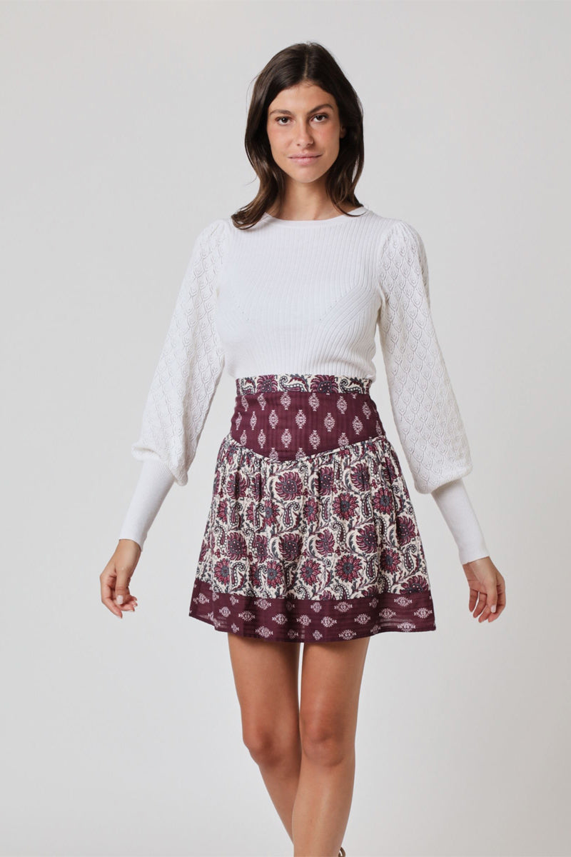 Jupe Courte Imprimé Smock - Bohemian