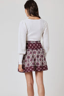 Jupe Courte Imprimé Smock - Bohemian