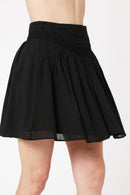 Jupe Courte Unie Decoupes - Black