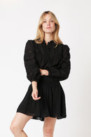 Jupe Courte Unie Decoupes - Black