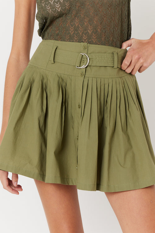 Jupe Courte Unie - Khaki
