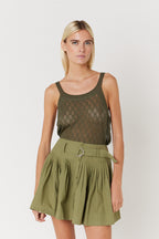 Jupe Courte Unie - Khaki