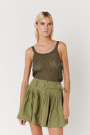 Jupe Courte Unie - Khaki