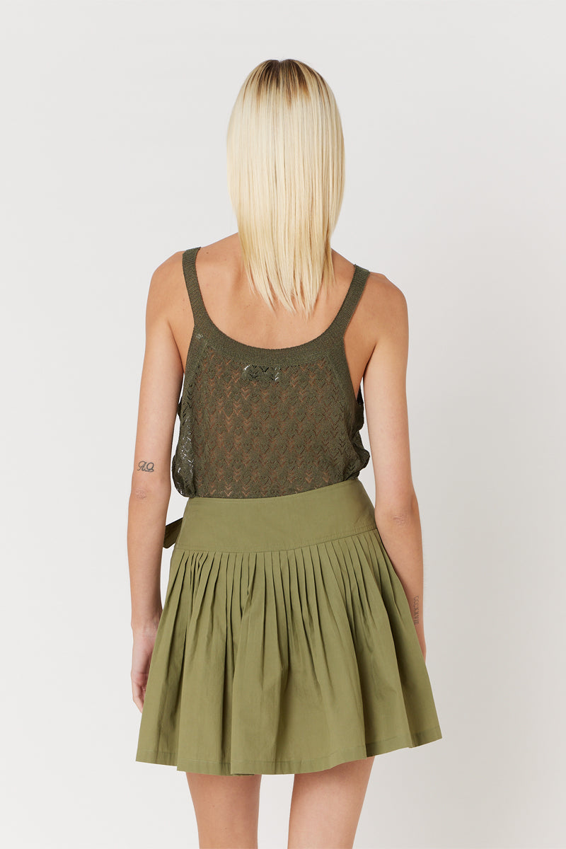 Berenice - Plain Short Skirt - Khaki