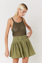 Jupe Courte Unie - Khaki