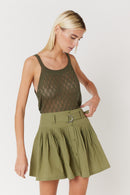 Jupe Courte Unie - Khaki