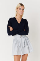 Jupe Courte Unie - Lightblue