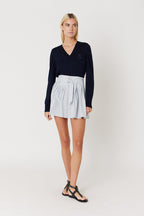 Berenice - Short Plain Skirt - Lightblue