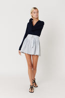 Jupe Courte Unie - Lightblue