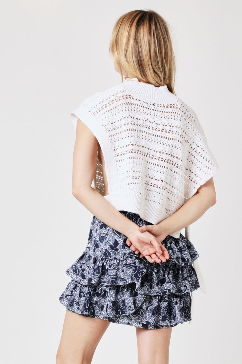 Jupe Courte Imprimé Volants - Santorini