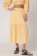 Berenice - Falda Larga Estampada con Abertura - Sunshine