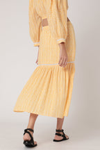 Berenice - Falda Larga Estampada con Abertura - Sunshine