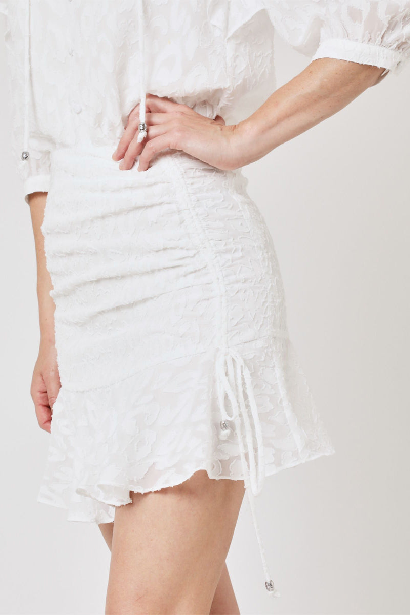 Berenice - Falda Corta Lisa - Off White