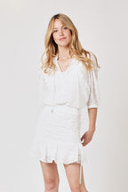Berenice - Falda Corta Lisa - Off White