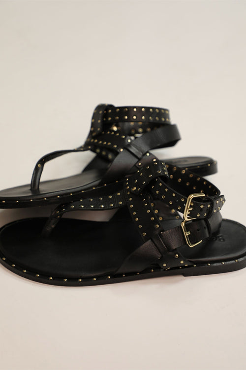 Sandales En Cuir - Noir