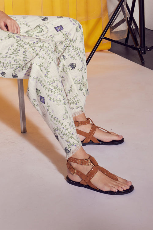 Sandales En Cuir Nubuck - Camel