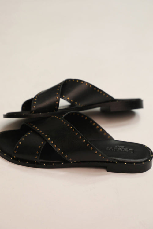 Mules En Cuir - Noir