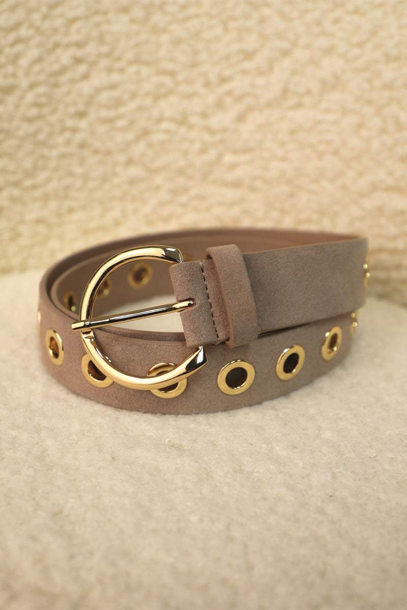 Berenice - Suede Metal Buckle Belt - Terracota