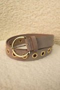Berenice - Suede Metal Buckle Belt - Terracota